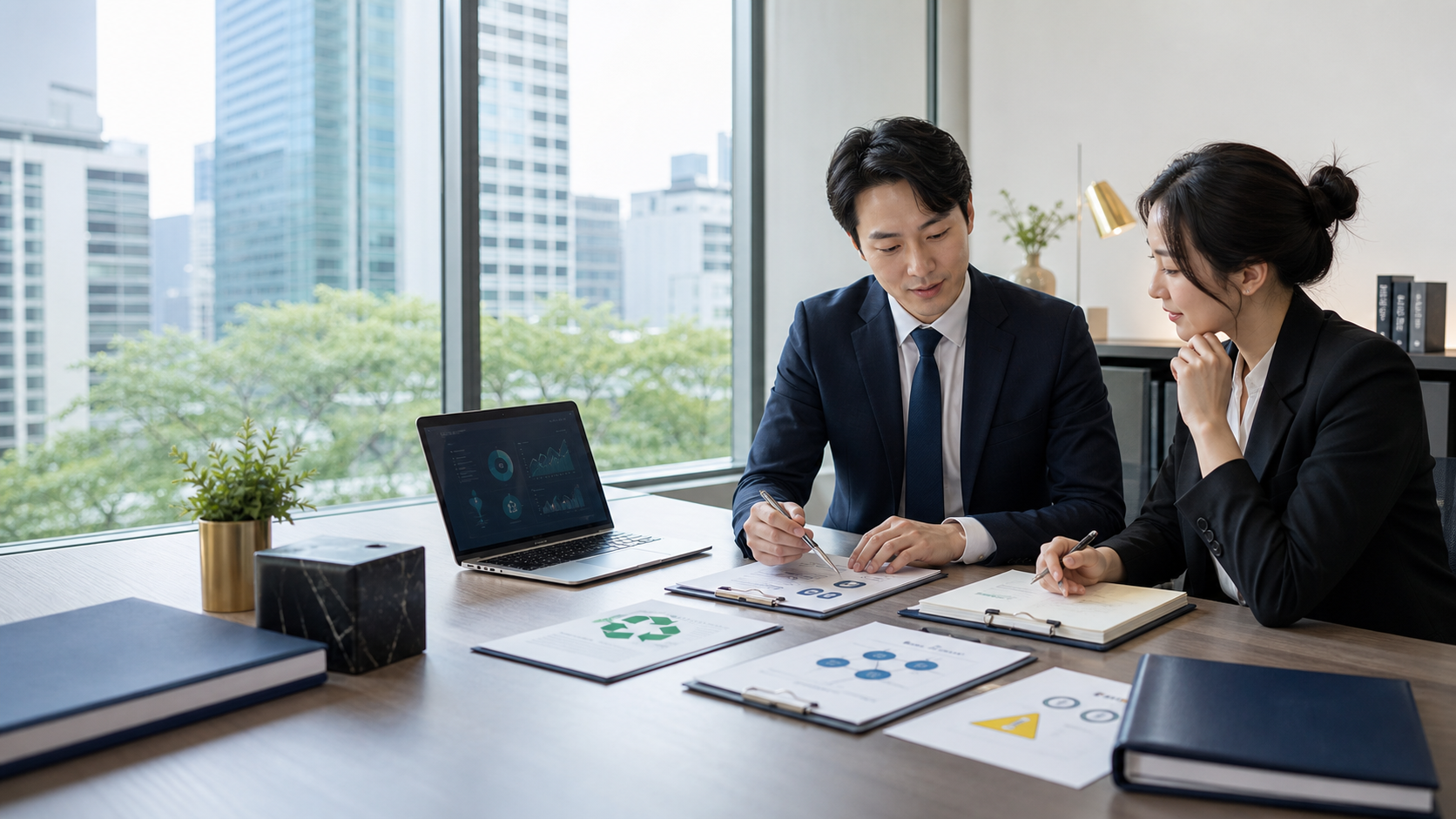 ISO 인증 컨설팅 회의와 심사 준비 문서